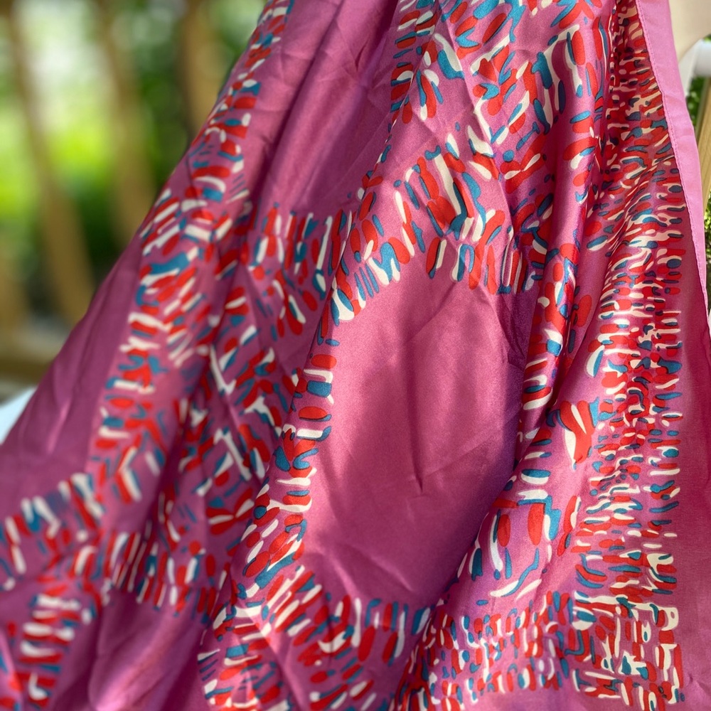 Super Colorful Mod Scarf Huge 35” Square